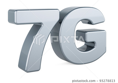 7G metallic logotype, 3D rendering 93278813
