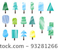 Scandinavian style cute tree set watercolor style vector illustration 93281266