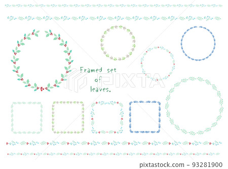 Watercolor frame set of plants Watercolor frame set of plants 93281900