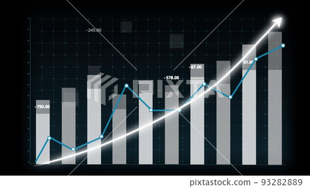 Business growth concept in allusive graph chart showing marketing sales profit 93282889