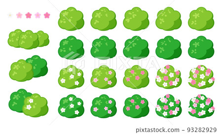 可愛的灌木_杜鵑花插圖素材集 93282929