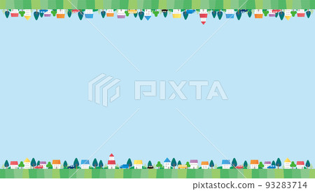 bg material-cute house landscape 4 vector 93283714