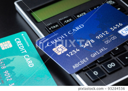 Credit card and calculator Credit card and calculator 93284536
