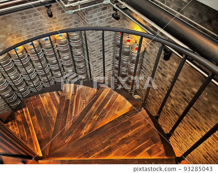 spiral staircase and beer barrel 93285043