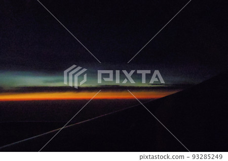 Dawn outside the airplane window 1 Dawn outside the airplane window 1 93285249