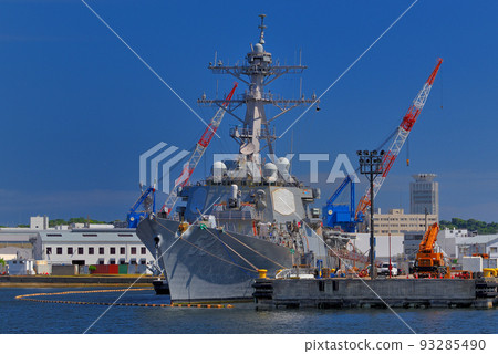 YOKOSUKA Naval Port Tour/U.S. Navy warships docking at the dock/Yokosuka City, Kanagawa Prefecture 93285490