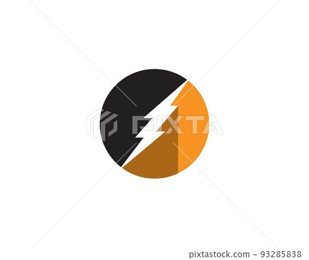 Flash lightning logo black vector Flash lightning logo black vector 93285838