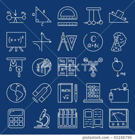 School icons set in line style School icons set in line style 93286790