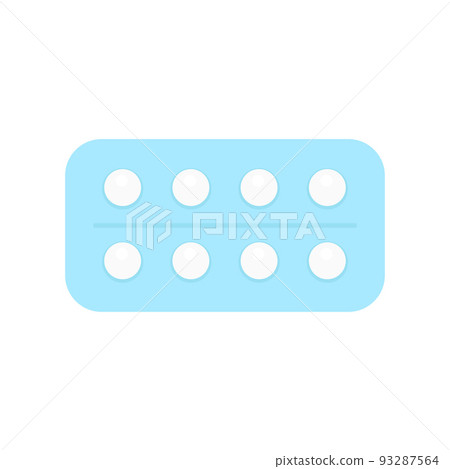 blister with pills isolated on white, flat style blister with pills isolated on white, flat style 93287564