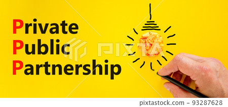 PPP private public partnership symbol. Concept words PPP private public partnership on yellow paper on a beautiful yellow background. Business PPP private public partnership concept. Copy space PPP private public partnership symbol. Concept words PPP private public partnership on yellow paper on a beautiful yellow background. Business PPP private public partnership concept. Copy space 93287628