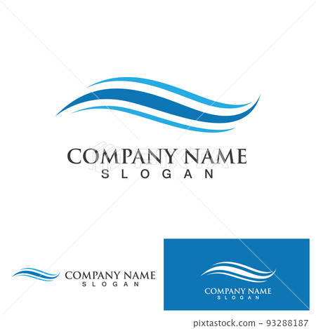 Water wave icon vector 93288187