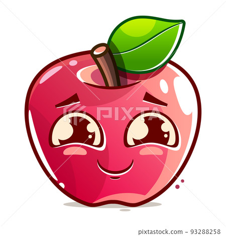 Happy apple fruit cute character mascot vector 93288258