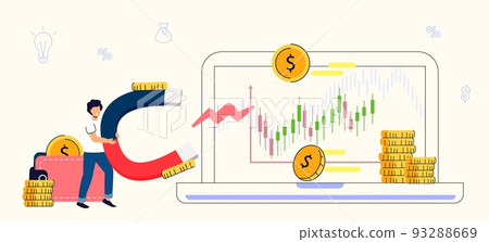Monetization concept Online e-commerce marketer analyzing blog content Monetize Monetization concept Online e-commerce marketer analyzing blog content Monetize 93288669