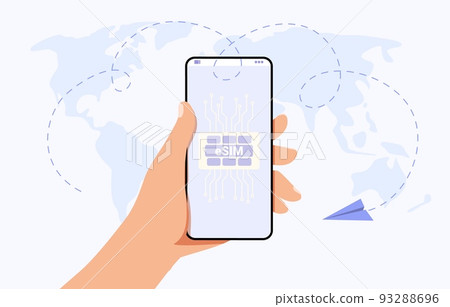 eSIM card chip Embedded SIM concept New mobile communication 93288696