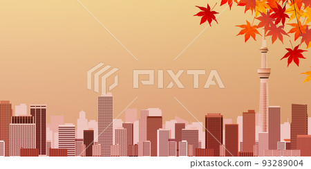 秋葉大城市背景素材 93289004
