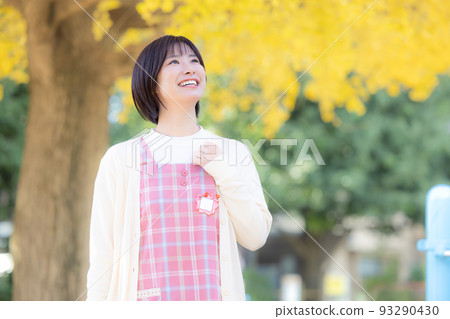Nursery teacher's portrait Autumn image Nursery teacher's portrait Autumn image 93290430
