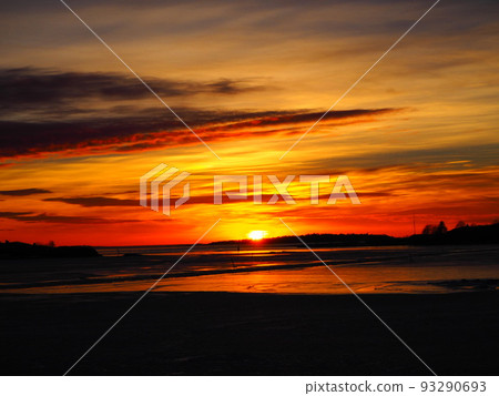 北歐 芬蘭 日落 日落 93290693