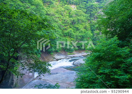 Fukiware Valley, near Masutobi Falls, Fukiware Falls, early summer scenery 93290944