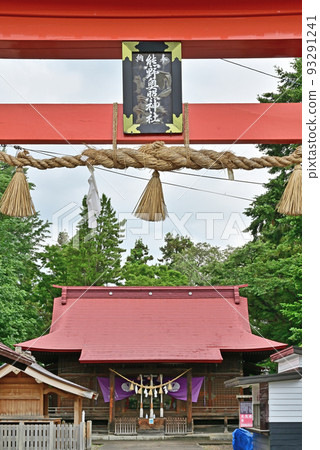 熊野奧輝神社朱紅色鳥居門和禮拜堂青森縣弘前市 93291241