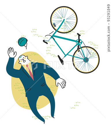 Business person lying down and relaxing on the lawn illustration material 93291849
