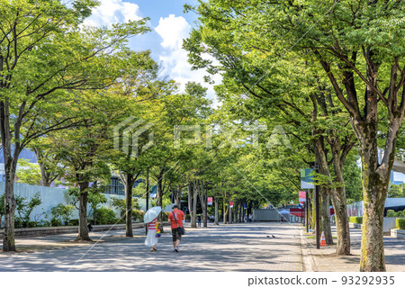 Cityscape of Shibuya, Tokyo Summer Yoyogi Park 93292935