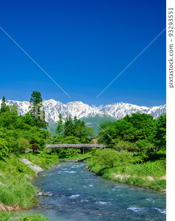 Nagano _ A superb view of the Hakuba mountain range seen from Oide Park Nagano _ A superb view of the Hakuba mountain range seen from Oide Park 93293551