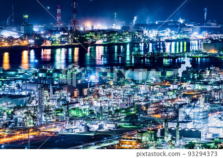 岡山縣水島工業園區的夜景～來自水島展望台～ 93294373
