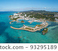 Okinawa Onna village Maeganeku fishing port aerial photography 93295189