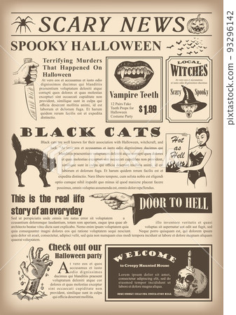 Old Festival Halloween Newspaper. Vector - Stock Illustration [93296142 ...