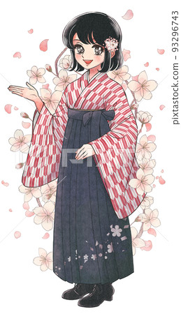 Enlightenment! Meiji Hikara! Cherry blossoms and a smiling female student 93296743
