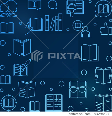 Book concept outline blue frame. Vector Books illustration Book concept outline blue frame. Vector Books illustration 93298527