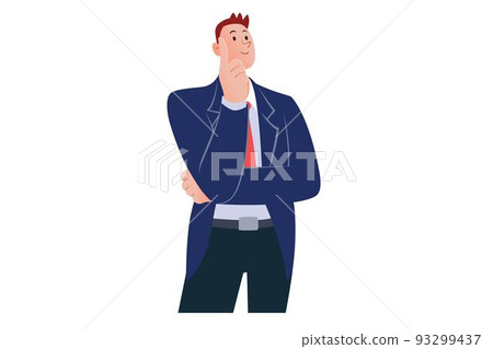 Cartoon image of a male businessman wearing a suit. 93299437