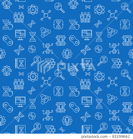 Cloning line vector seamless pattern with blue background Cloning line vector seamless pattern with blue background 93299662