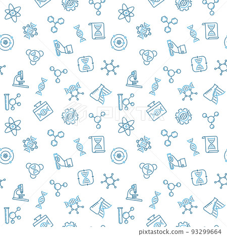 Vector Genetics seamless pattern in outline style 93299664