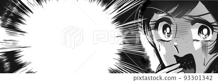 70's cartoon girl face black and white wide size illustration of a frightened woman with pale white eyes 70's cartoon girl face black and white wide size illustration of a frightened woman with pale white eyes 93301342