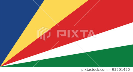 National Seychelles flag, official colors and proportion correctly.  93301430