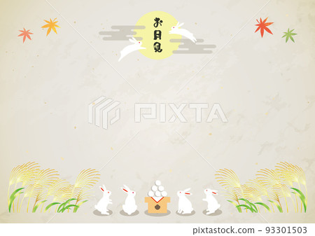 賞月和兔子背景 賞月和兔子背景 93301503