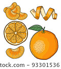 Clementine Hand Drawn Illustration Collection Isolated 93301536