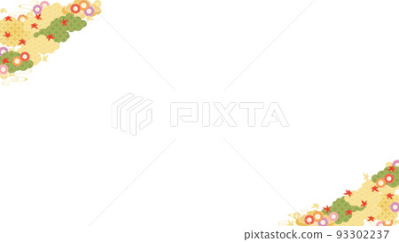 bg material-autumn Japanese style 4 矢量圖 93302237