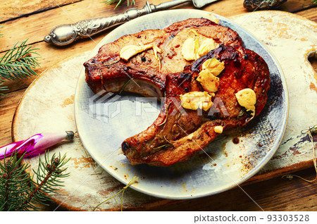 Prepared pork loin, Christmas food Prepared pork loin, Christmas food 93303528