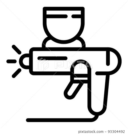 Car paint pistol icon, outline style Car paint pistol icon, outline style 93304492