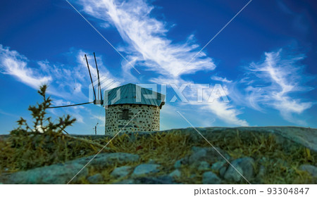 Symbol of the city of Bodrum (Turkey) ancient windmill on a hill Symbol of the city of Bodrum (Turkey) ancient windmill on a hill 93304847