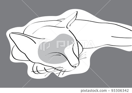 Abstract line of cat are sleeping with grey background. Abstract line of cat are sleeping with grey background. 93306342