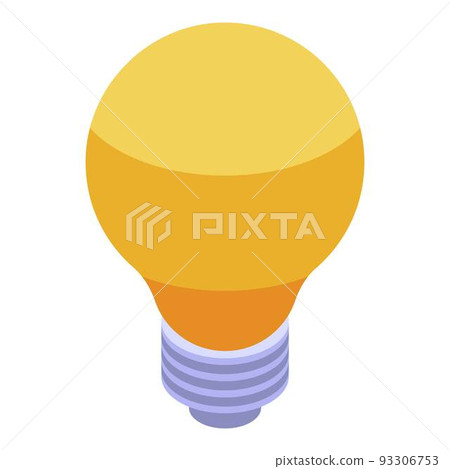 Light bulb idea icon, isometric style 93306753