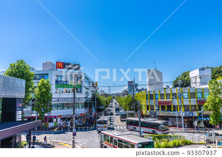 Yokohama cityscape of Japan overlooking the cityscape in front of Azamino Station Yokohama cityscape of Japan overlooking the cityscape in front of Azamino Station 93307937