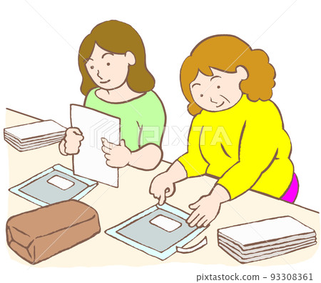 在就業支持機構工作的患有精神障礙的用戶的插圖 93308361