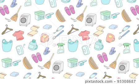 Horizontal daily necessities pattern illustration 93308687