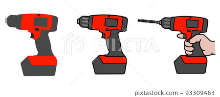 Illustration of an electric drill driver 93309463