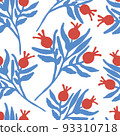 Retro illustration with pomegranates. Vector 93310718