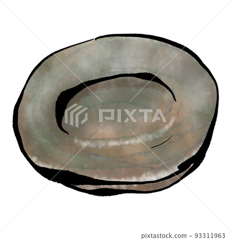 Hand-drawn illustration of "Japanese tableware / round plate" (brush writing style) 93311963